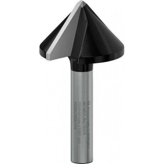 Fresa de ranhurar em V para tupia PRO, 90 x  31,8, encabadouro de 8mm ref 2608629680 BOSCH