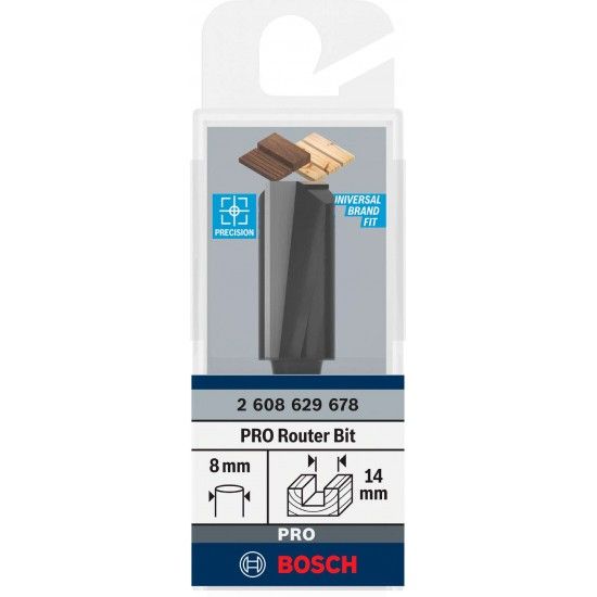 Fresa direita para tupia PRO, dois canais,  14 x C 30, encabadouro de 8mm ref 2608629678 BOSCH