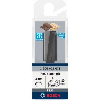 Fresa direita para tupia PRO, dois canais,  16 x C 30, encabadouro de 8mm ref 2608629679 BOSCH
