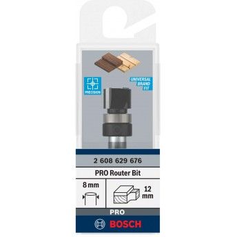 Fresa de alinhar com rolamento superior para tupia PRO,  12,7 x C 9,5, encabadouro de 8mm ref 2608