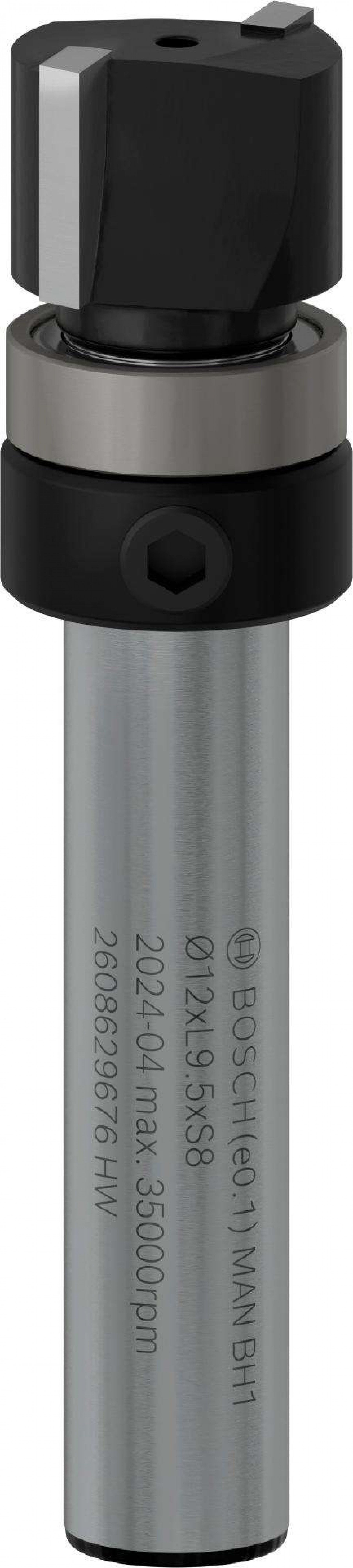 Fresa de alinhar com rolamento superior para tupia PRO, Ø 12,7 x C 9,5, encabadouro de 8mm refª 2608