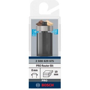Fresa de alinhar com rolamento inferior para tupia PRO,  19 x C 25,4, encabadouro de 8mm ref 26086