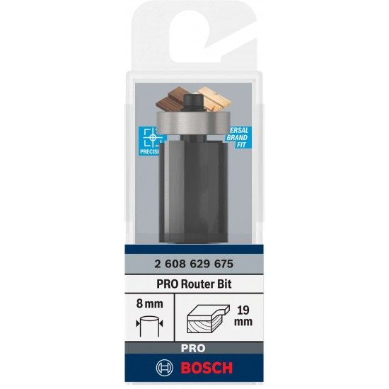 Fresa de alinhar com rolamento inferior para tupia PRO,  19 x C 25,4, encabadouro de 8mm ref 26086
