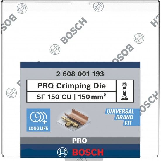 Matriz de engaste PRO, SF150 CU, 150 mm², cobre refª 2608001193 BOSCH Matriz de engaste PRO, SF150 CU, 150 mm², cobre refª 2608001193 BOSCH