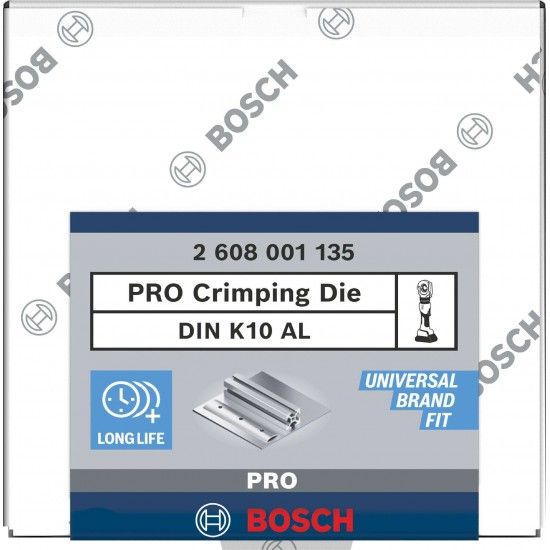 Matriz de engaste PRO, DIN K10 AL, 10 mm², alumínio refª 2608001135 BOSCH Matriz de engaste PRO, DIN K10 AL, 10 mm², alumínio refª 2608001135 BOSCH
