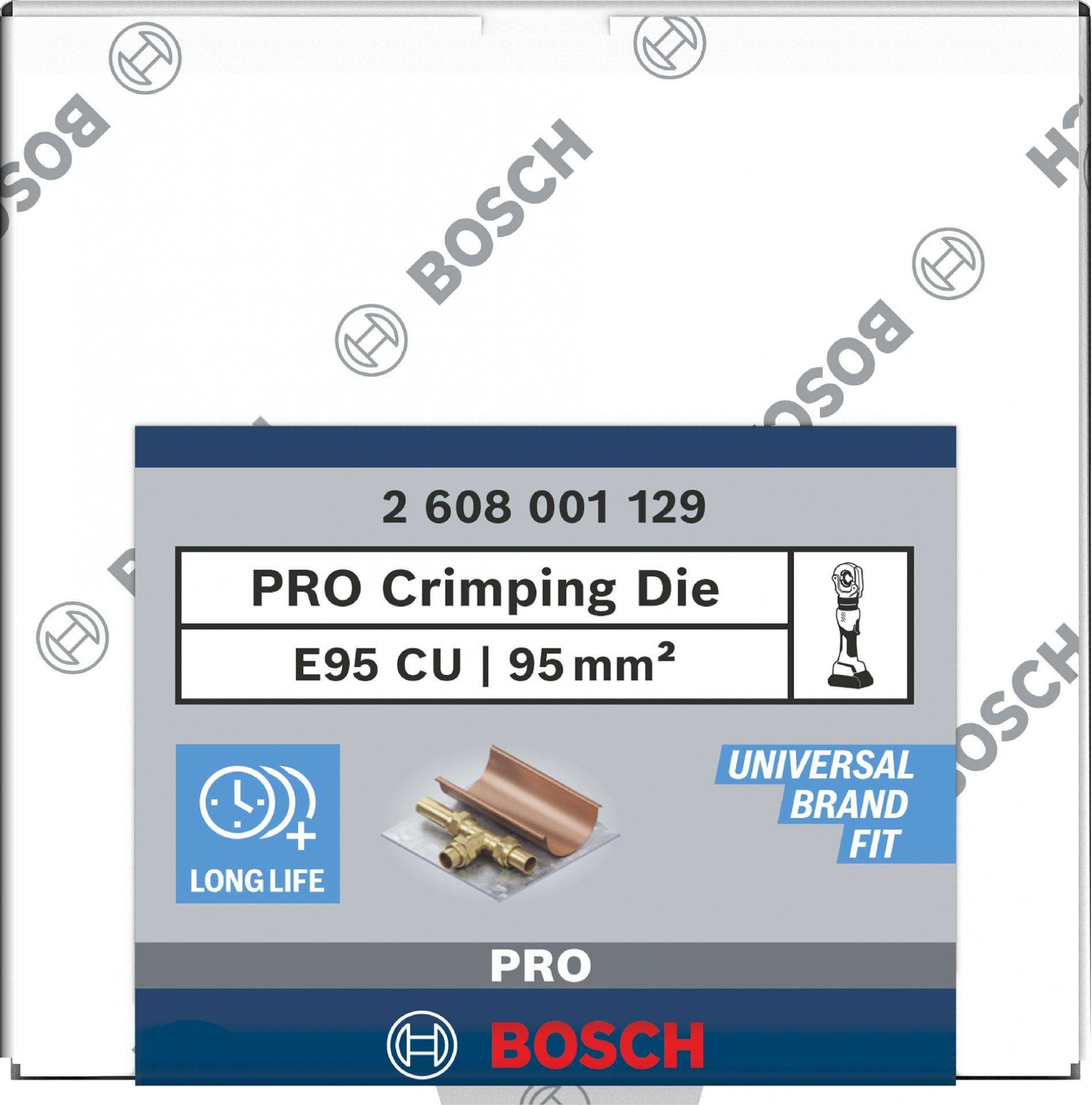 Matriz de engaste PRO, E95 CU, 95 mm², cobre refª 2608001129 BOSCH