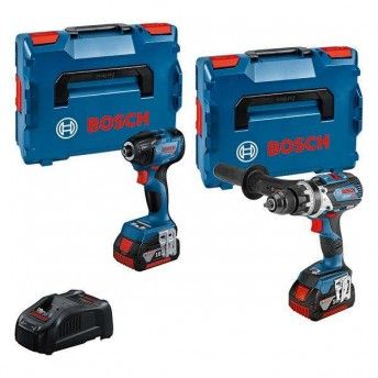 Kit Aparafusadora GSB 18V-110C + Aparafusadora GDR 18V-210C + 2x GBA 5.0Ah + GAL 1880 (L) Profession