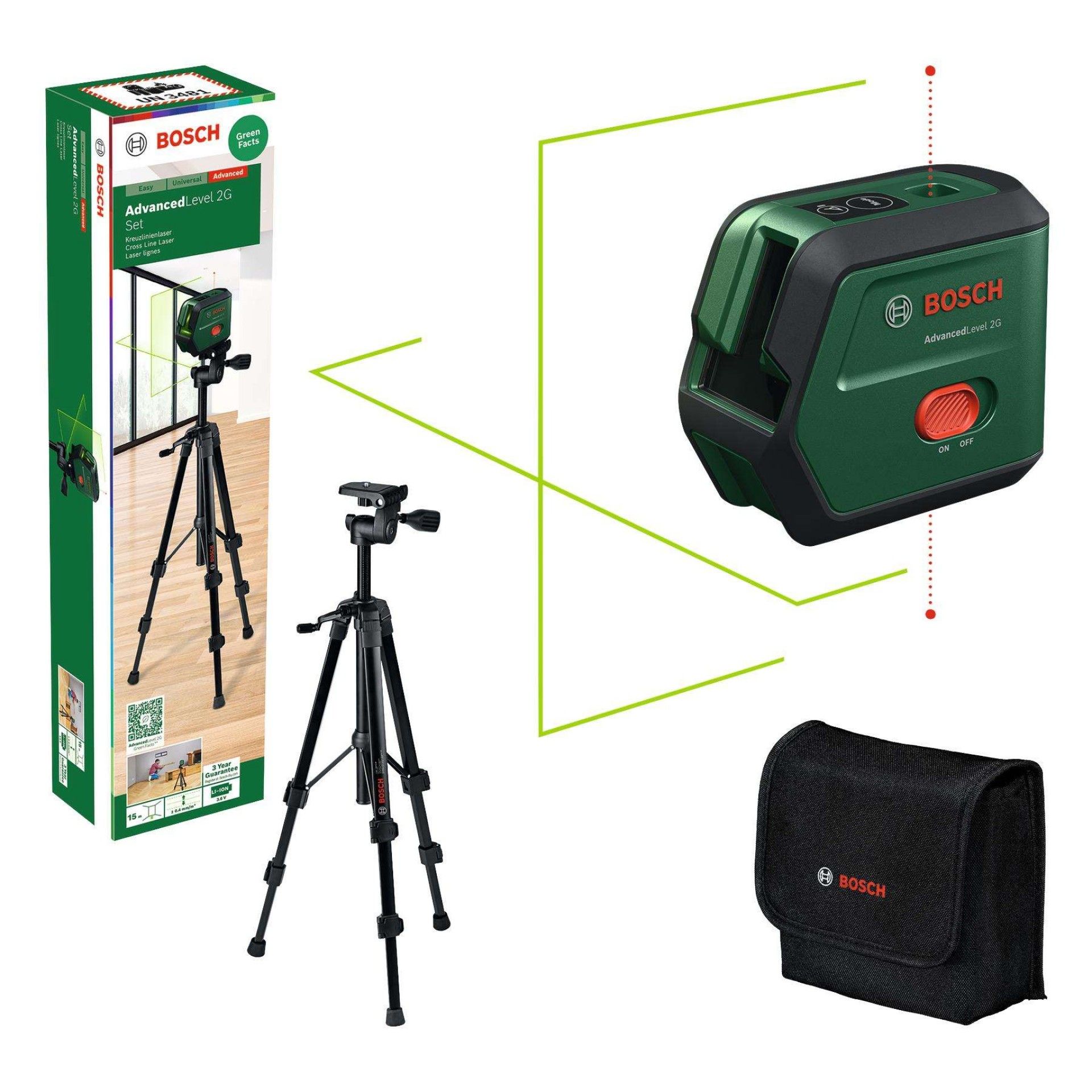 Laser de linhas cruzadas com função de prumo Conjunto AdvancedLevel 2G refª 0603663G01 BOSCH