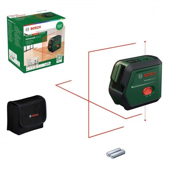 Laser de linhas cruzadas com função de prumo UniversalLevel 2 DIY refª 0603663F00 BOSCH Laser de linhas cruzadas com função de prumo UniversalLevel 2 DIY refª 0603663F00 BOSCH