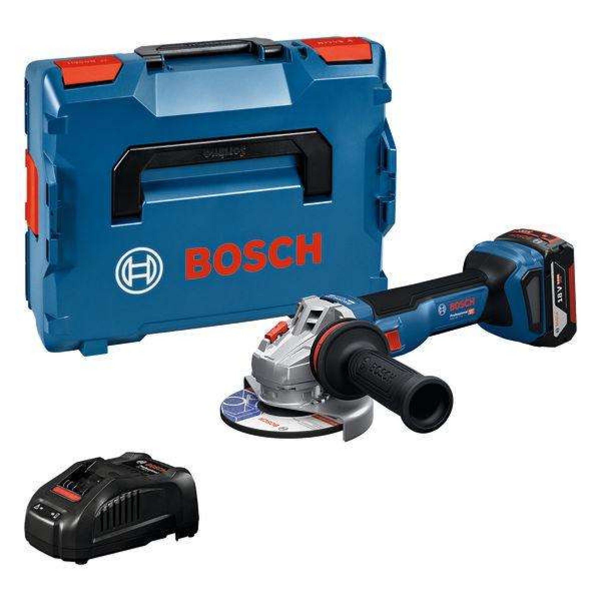 Rebarbadora sem fio GWS 18V-11 S 1 bateria 5,0Ah + L-Boxx refª 06019N4003 BOSCH