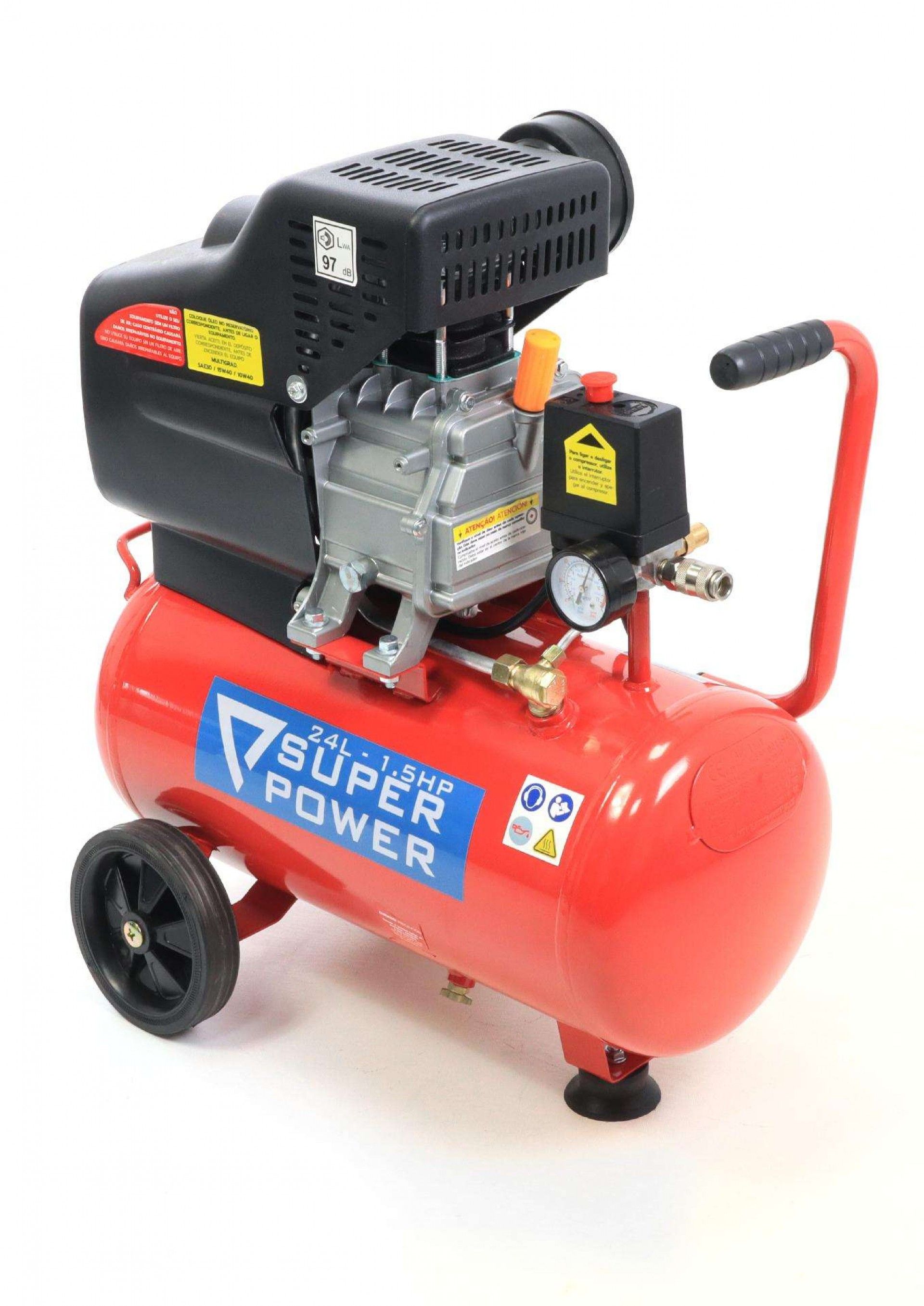 Compressor de Ar, Monobloco, 24L, 1.5hp refª 73230 SUPER POWER