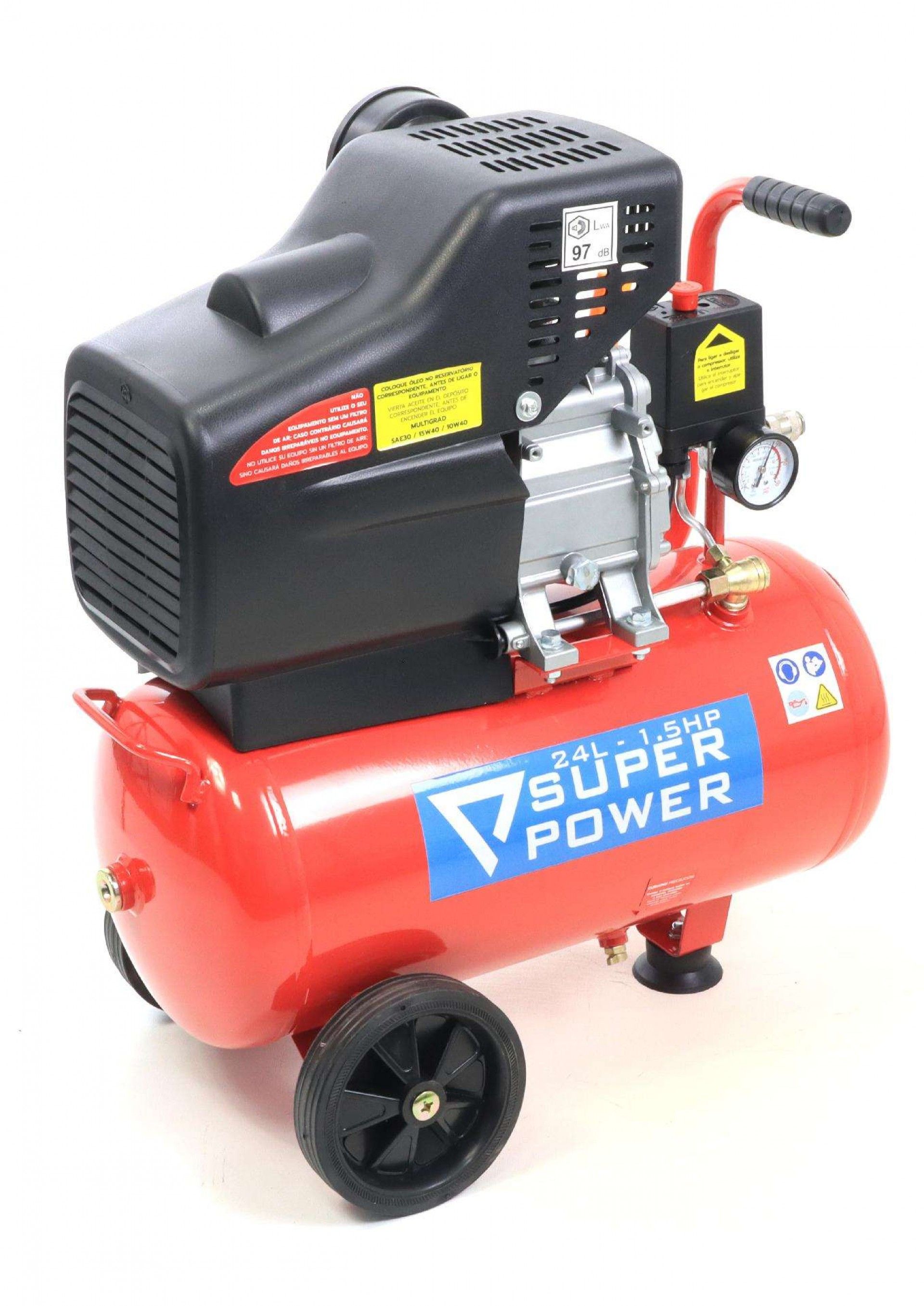 Compressor de Ar, Monobloco, 24L, 1.5hp refª 73230 SUPER POWER