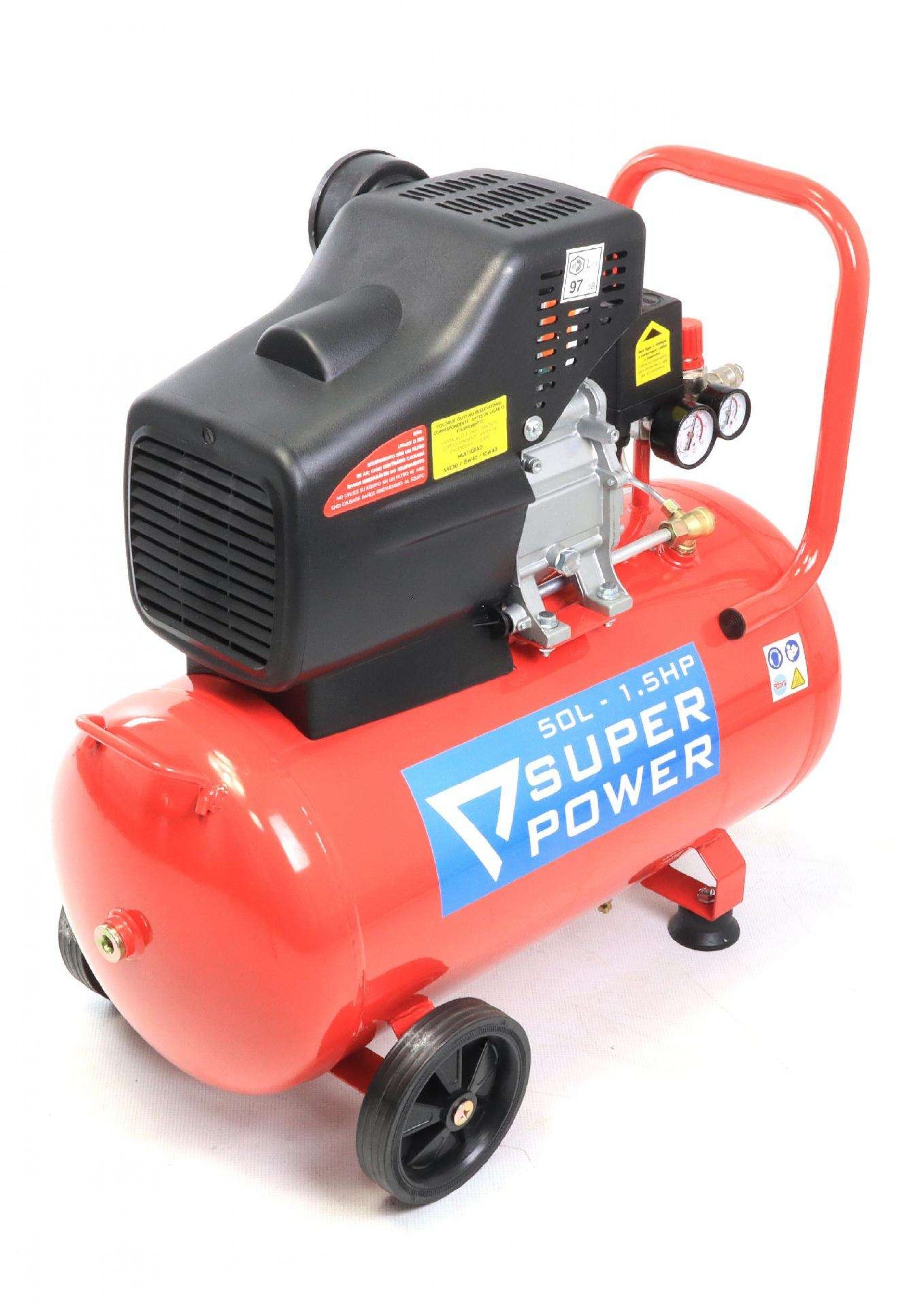 Compressor de Ar, Monobloco, 50L, 1.5hp refª 73231 SUPER POWER