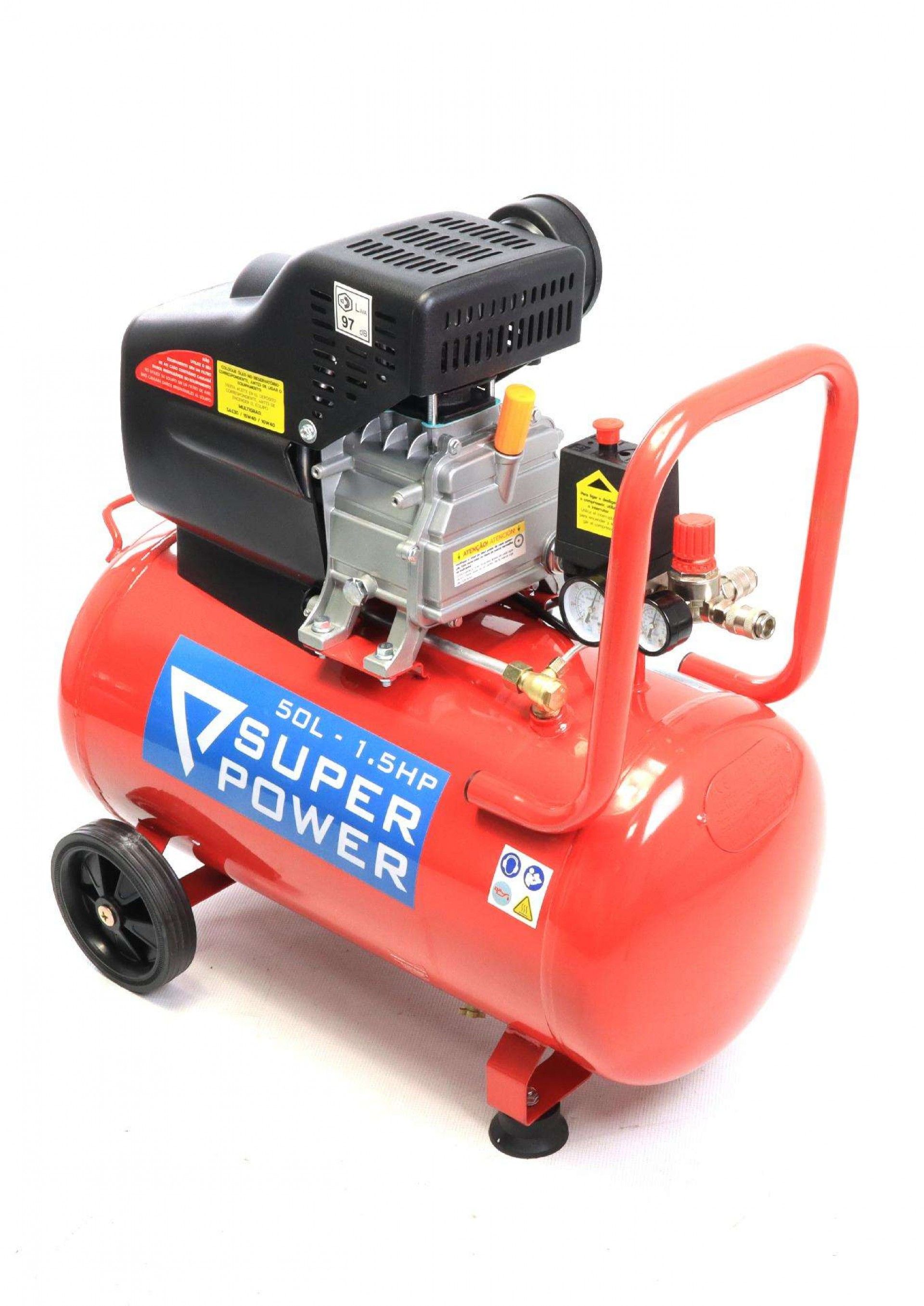 Compressor de Ar, Monobloco, 50L, 1.5hp refª 73231 SUPER POWER