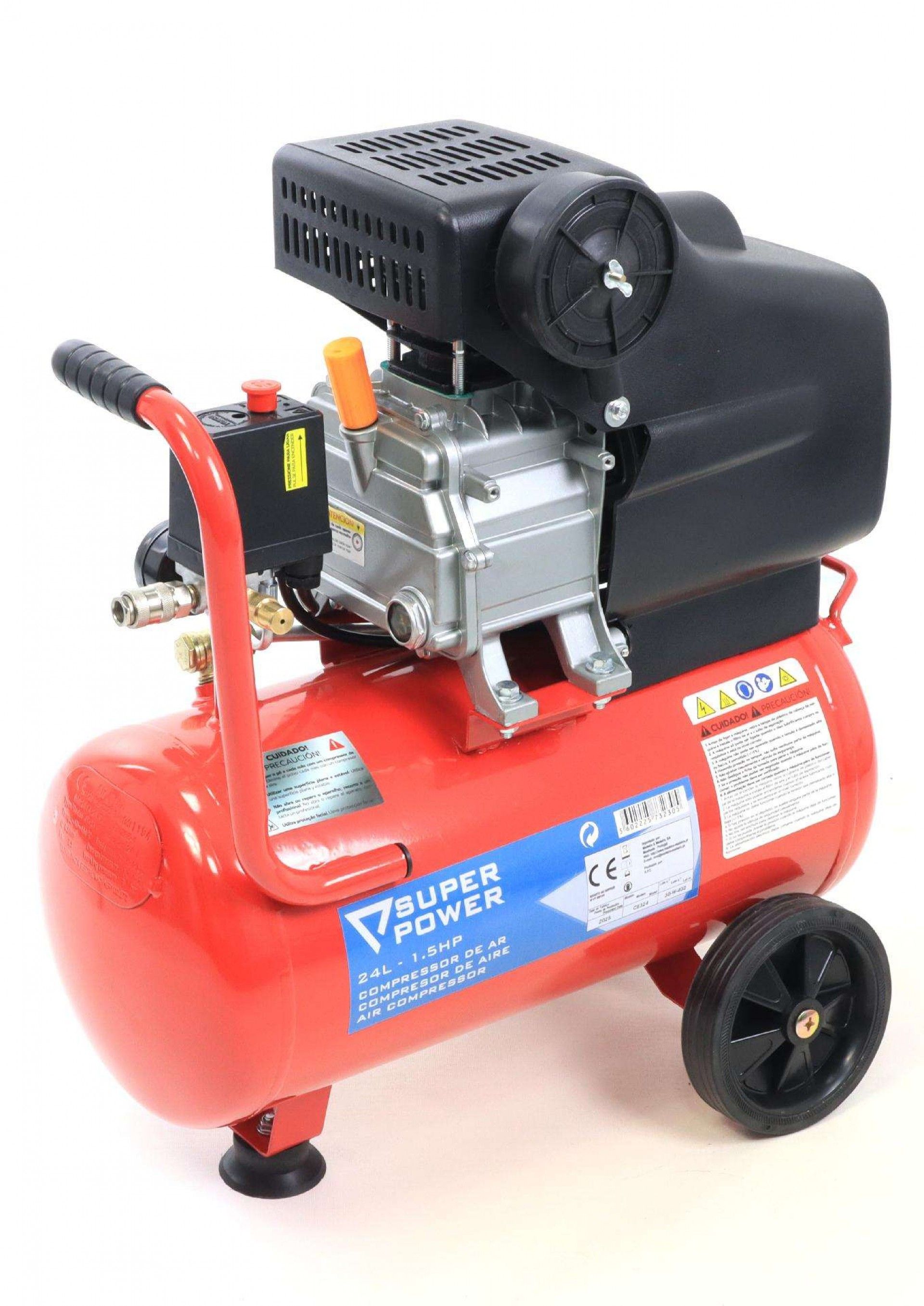 Compressor de Ar, Monobloco, 24L, 1.5hp refª 73230 SUPER POWER