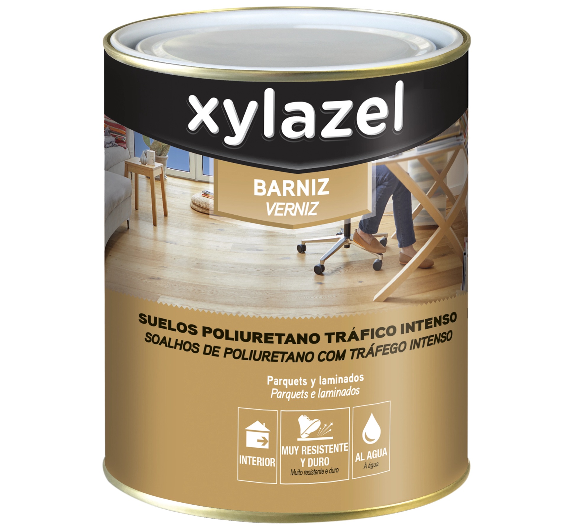 Verniz poliuretano soalhos acetinado incolor 2.5L refª 5396186 XYLAZEL
