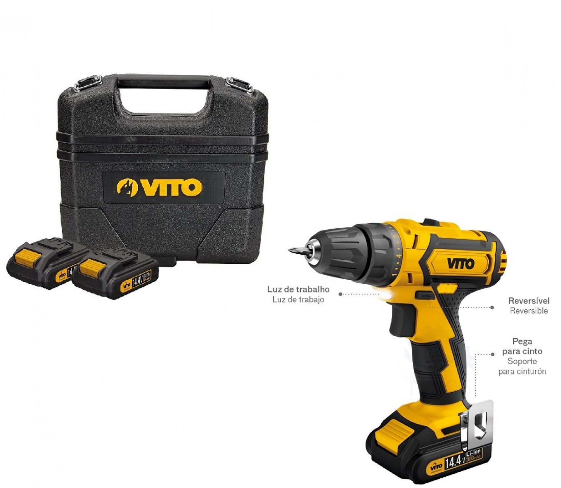 APARAFUSADORA VIBSFL144A 14.4V 2x2.0ah C/MALA VITO