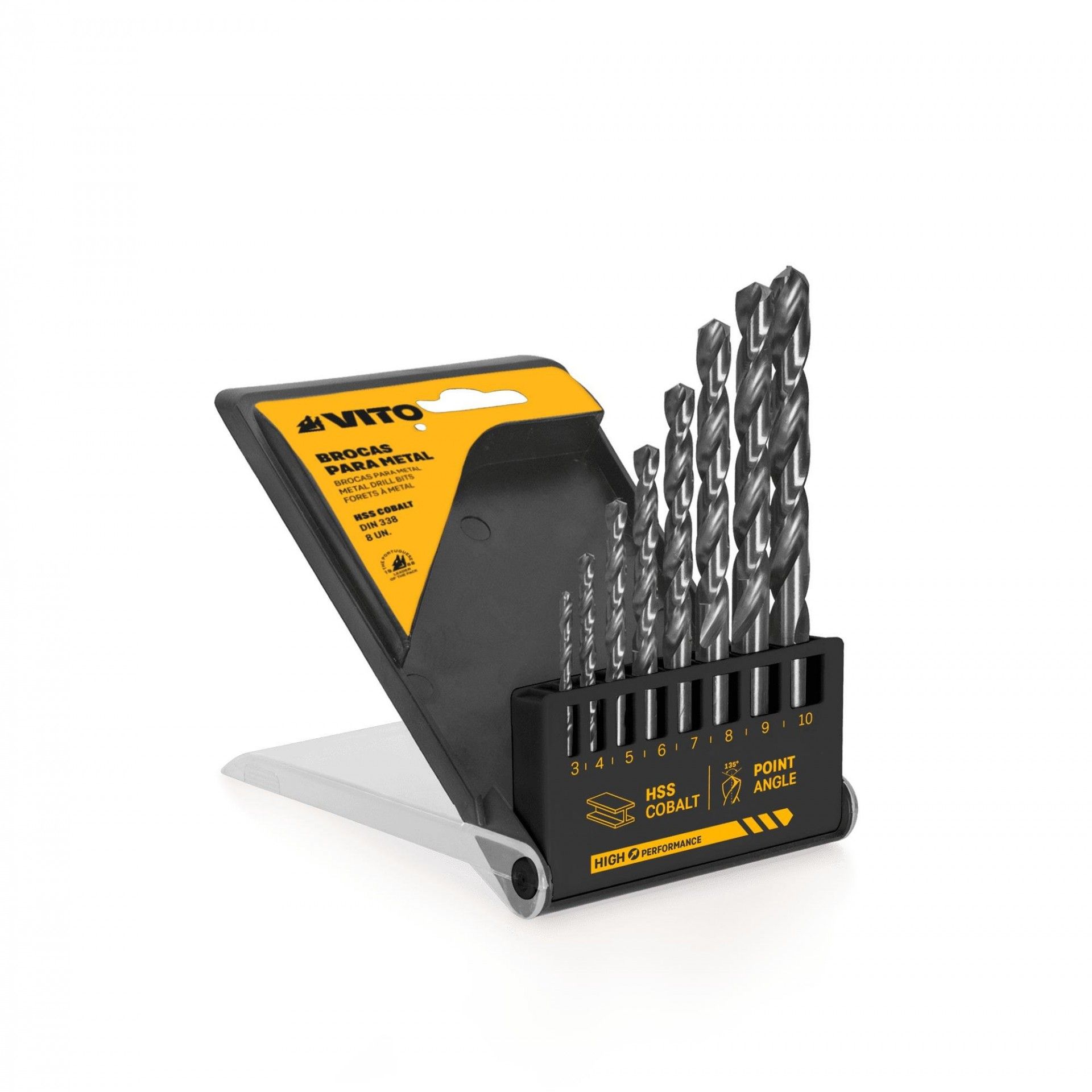 Conjunto de brocas hss cobalto 8 unidades refª VIBHSSC8 VITO