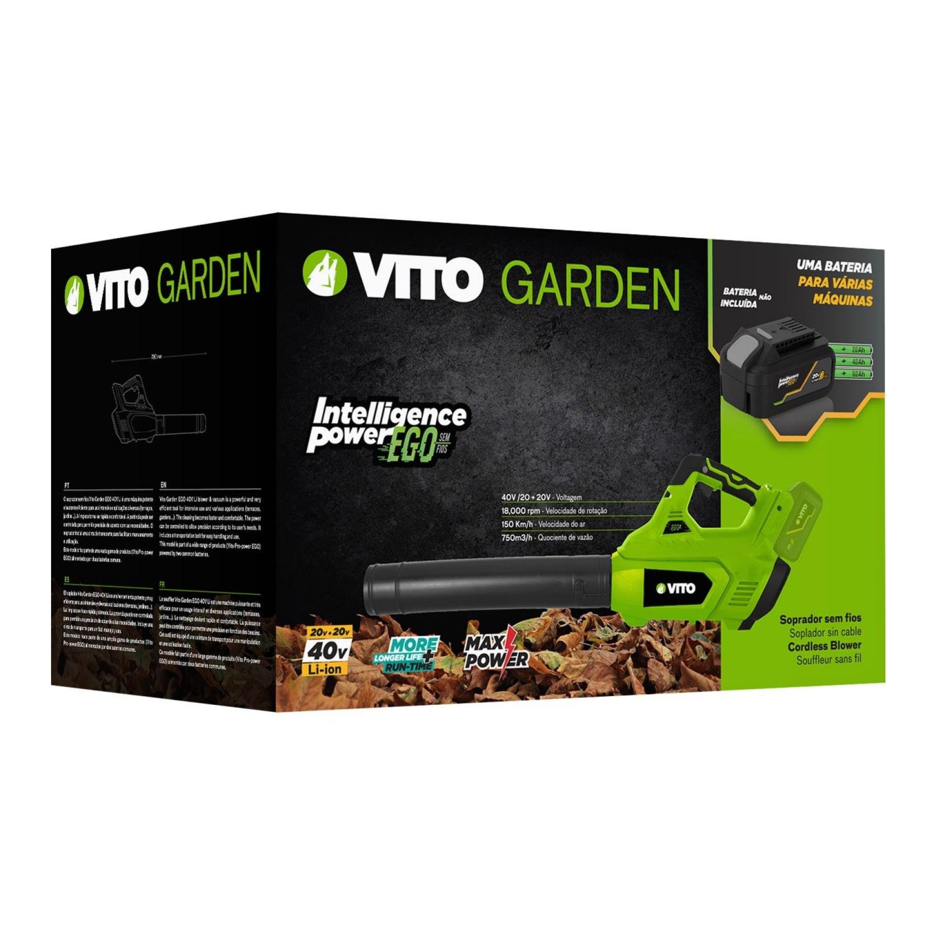 Soprador 40v refª VIBCSSFL40 VITO