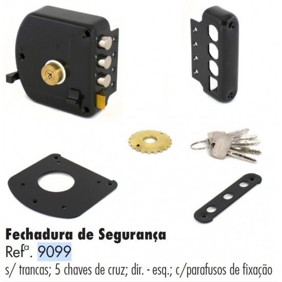 Fechadura s/trancas ref 9099 Direita Teicocil