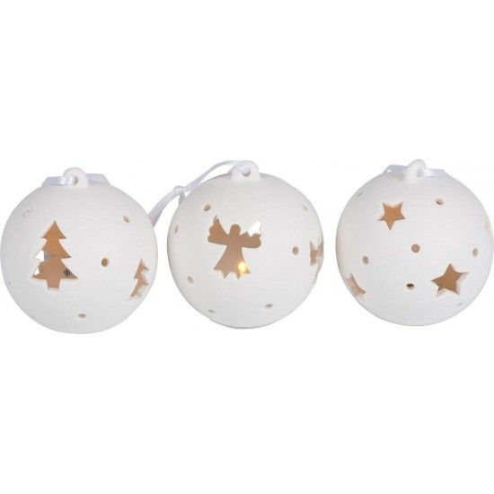 Bola de Natal de cermica com led 8cm ref T2-B8170 MADER