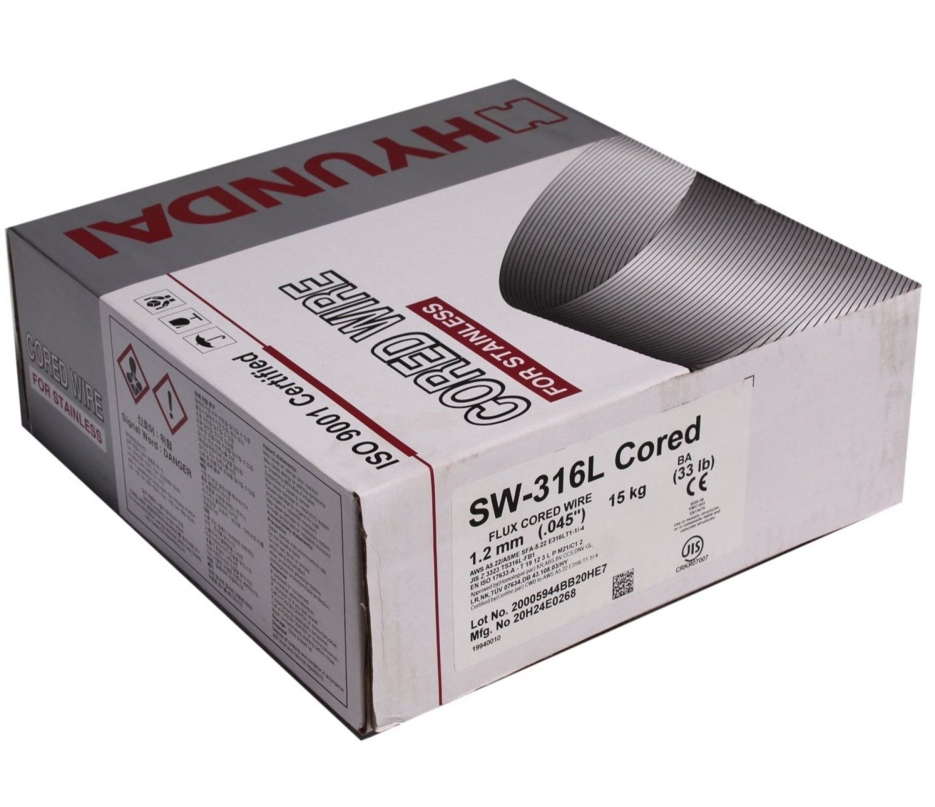 Fio Mig Inox SW-316L Cored 1.2mm 15Kg Hyundai