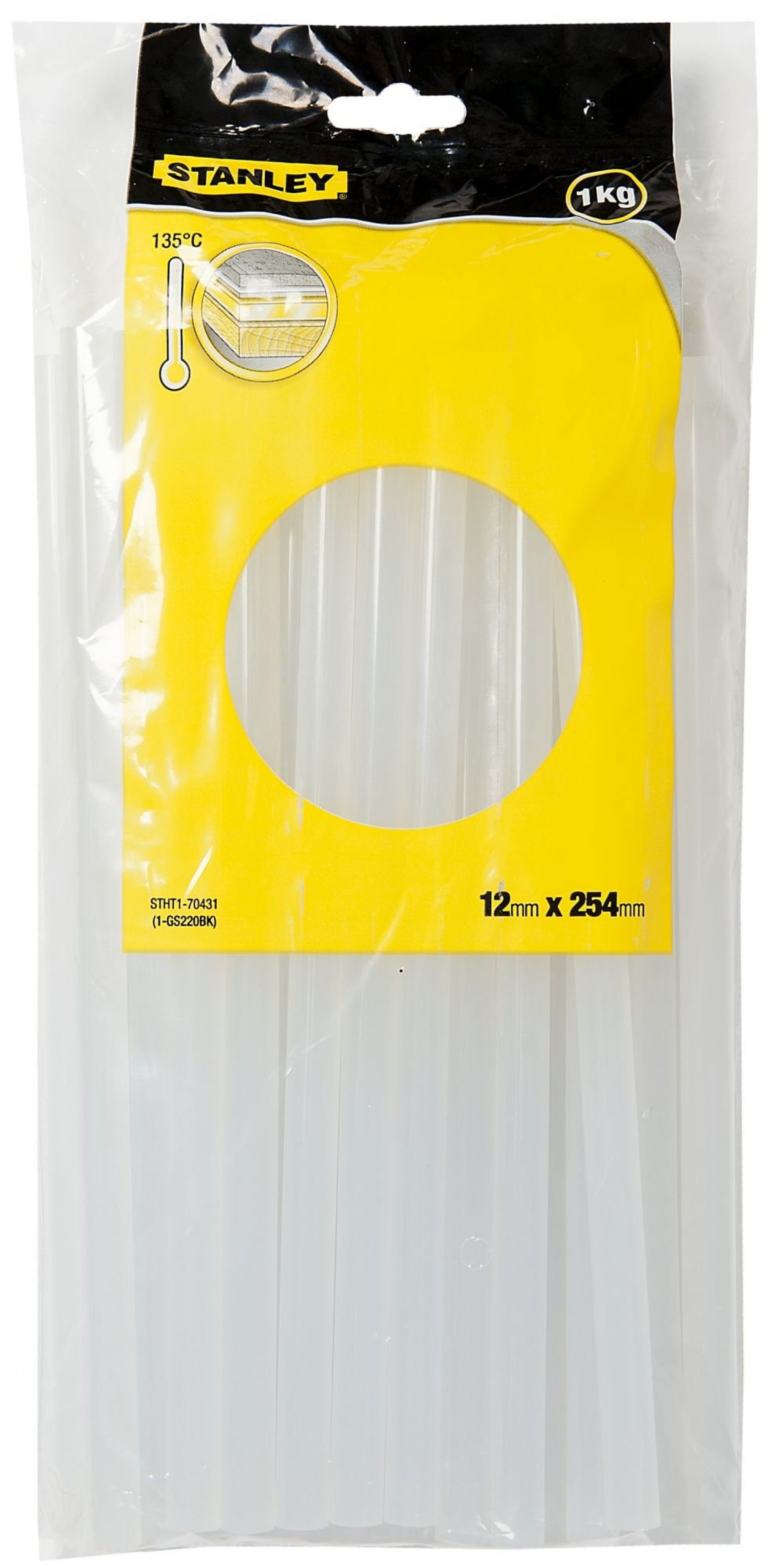 Barras transparentes de 1kg 12mm x 254mm refª STHT1-70431 STANLEY