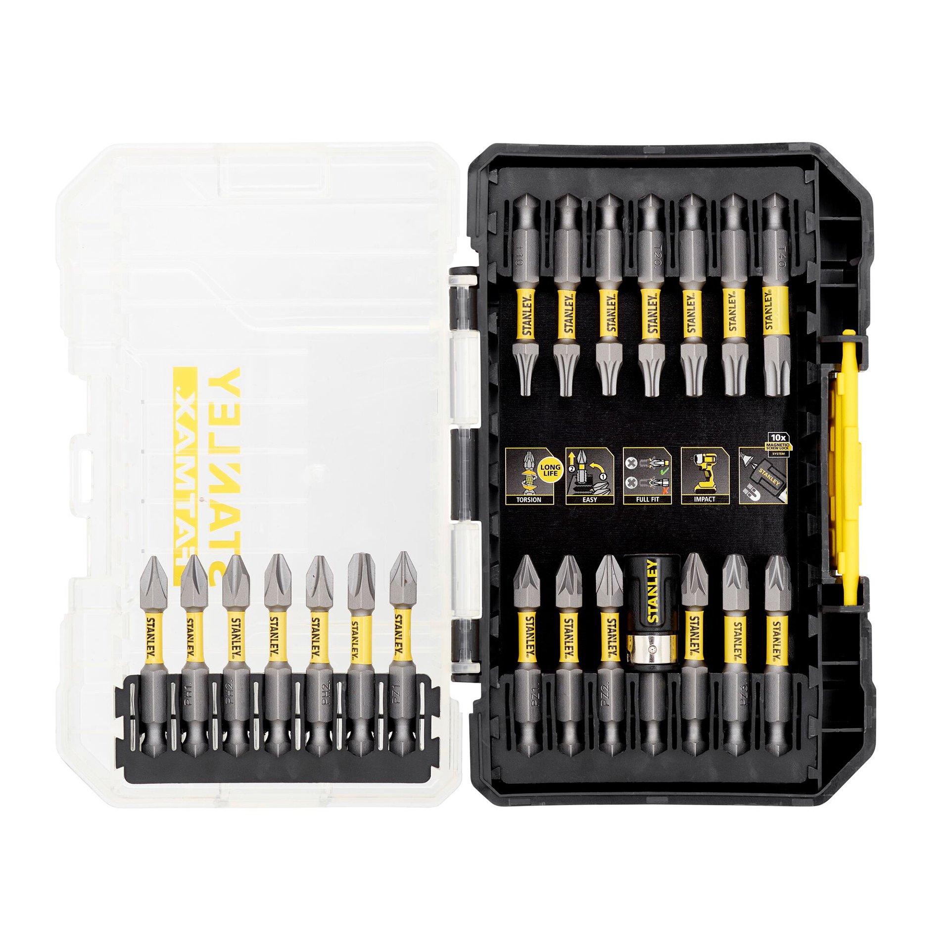 Jogo de 22 peças para aparafusar refª STA88558-XJ STANLEY