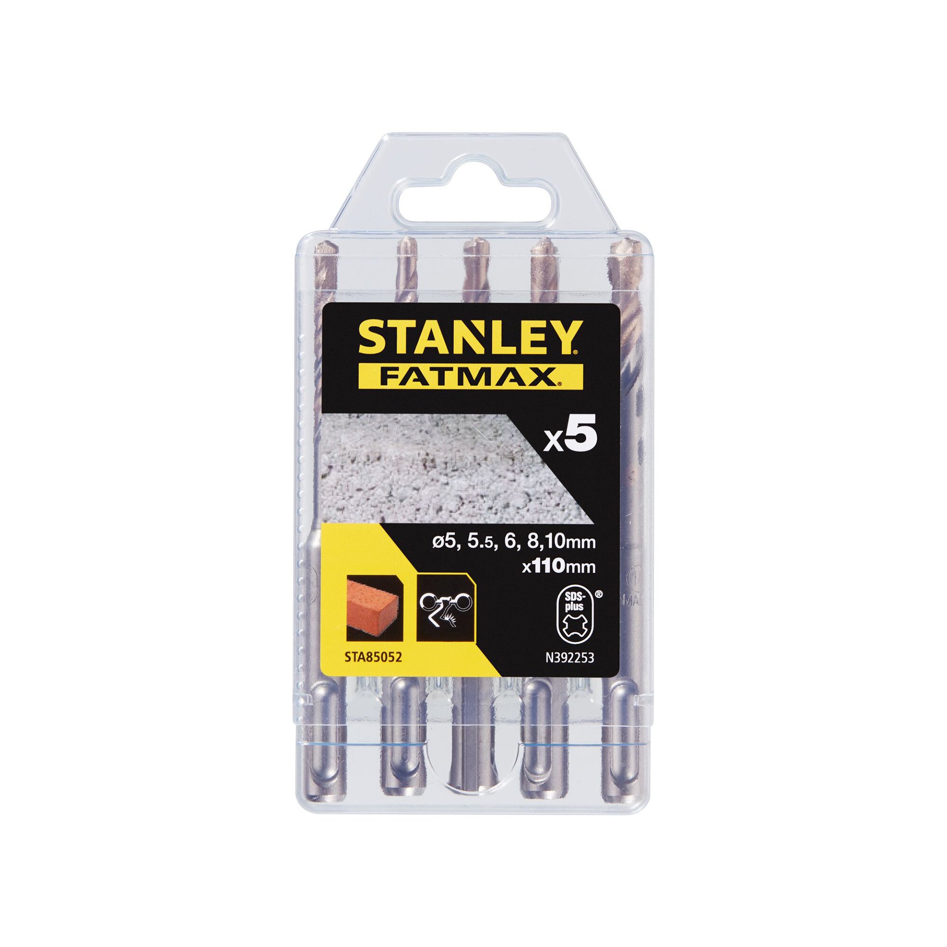 Estojo plástico com 5 brocas SDS-Plus FATMAX refª STA85052-XJ STANLEY