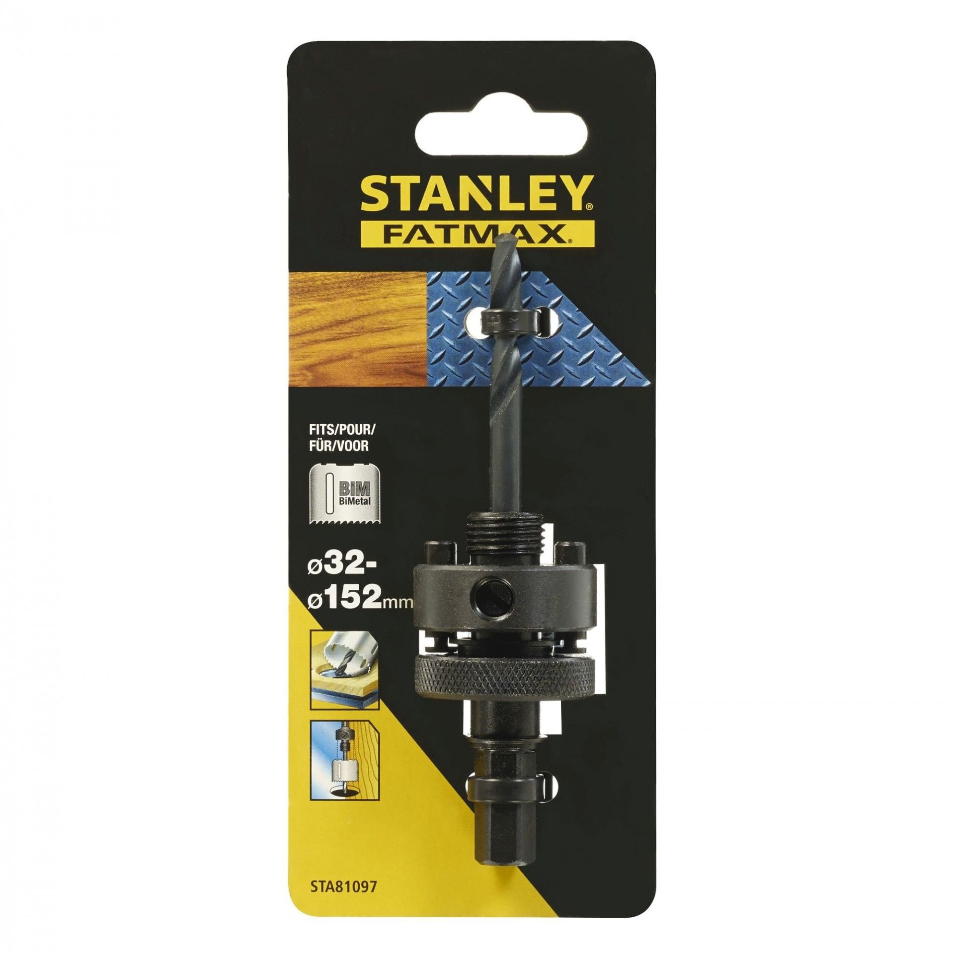 Broca piloto para coroas bimetálicas 32 a 152mm refª STA81097-XJ STANLEY