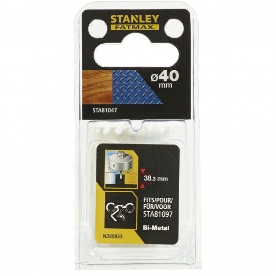 Broca de coroa bimetlica 40mm.Prof de corte 38.3 mm ref STA81047-XJ STANLEY