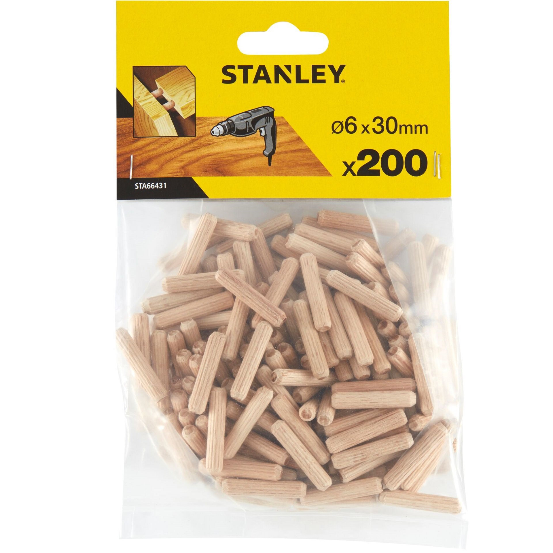 200 Buchas madeira ø 6x30 mm refª STA66431-QZ STANLEY