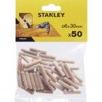 50 Buchas madeira  6x30 mm ref STA66430-QZ STANLEY