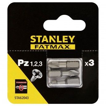 3 pontas de Torção 25mm Pz1, Pz2, e Pz3 ref.STA62043-XJ STANLEY 3 pontas de Torção 25mm Pz1, Pz2, e Pz3 ref.STA62043-XJ STANLEY