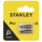 2 pontas Pozidriv Pz3 25mm ref� STA61042-XJ STANLEY
