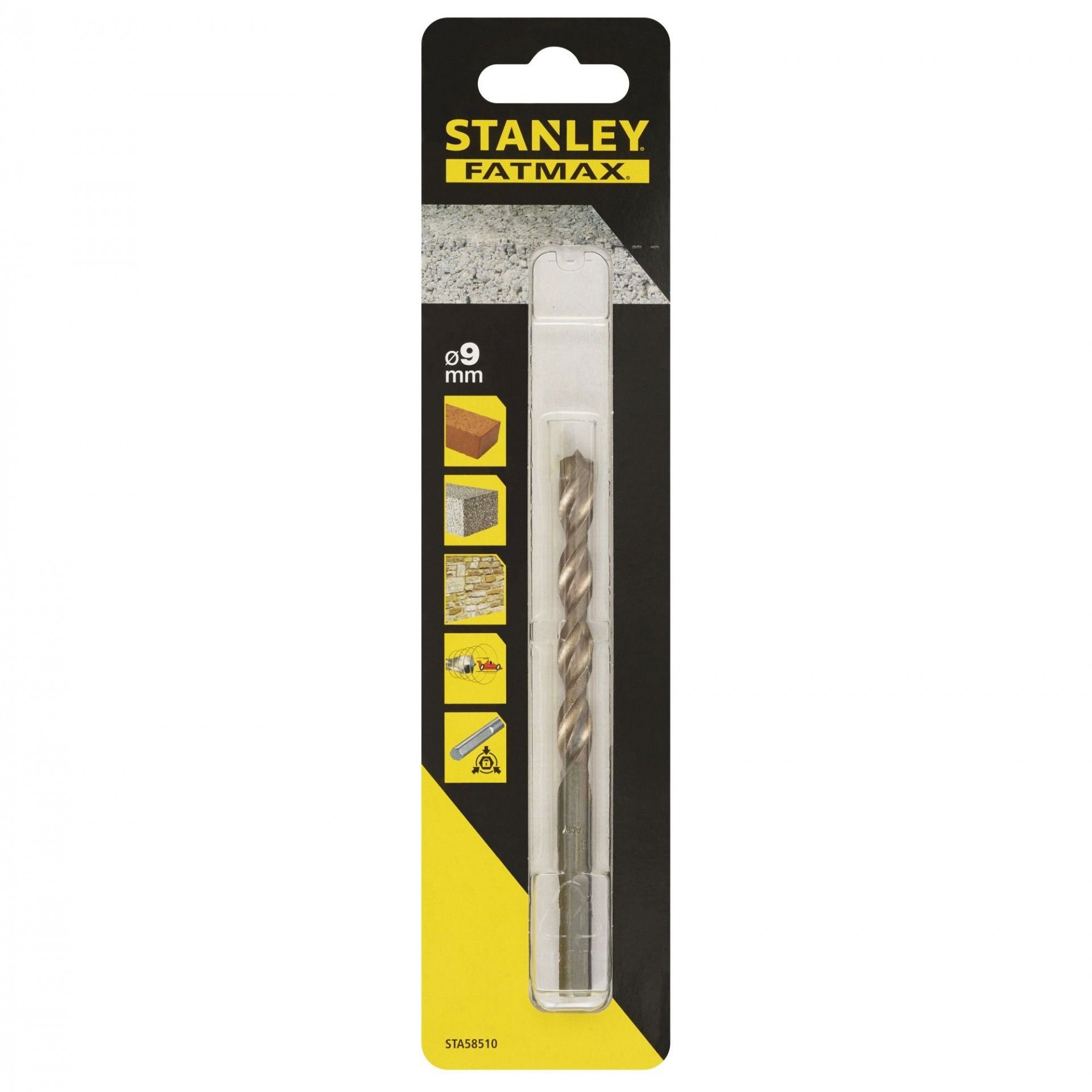 Brocas para pedra com haste de 3 cara 9x120mm refª STA58510-QZ STANLEY