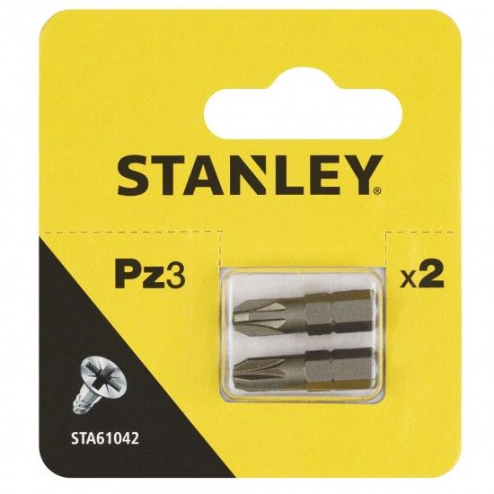 2 pontas Pozidriv Pz3 25mm ref� STA61042-XJ STANLEY