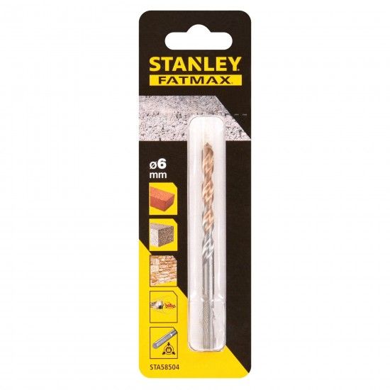 Brocas para pedra com haste de 3 cara 6x100mm refª STA58504-QZ STANLEY Brocas para pedra com haste de 3 cara 6x100mm refª STA58504-QZ STANLEY