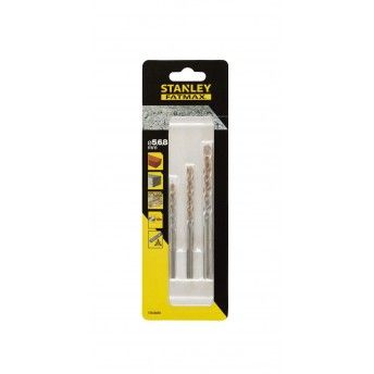 3 brocas para pedra com haste de 3 faces 5, 6, 8mm ref STA58680-QZ STANLEY