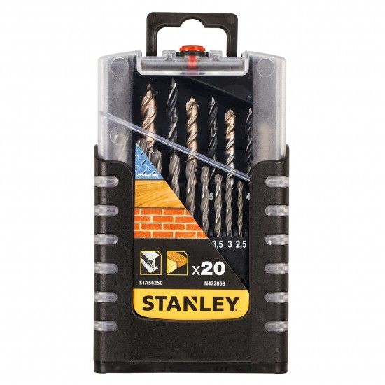 Jogo de 20 brocas para pedra, madeira e metal ref� STA56250-XJ STANLEY