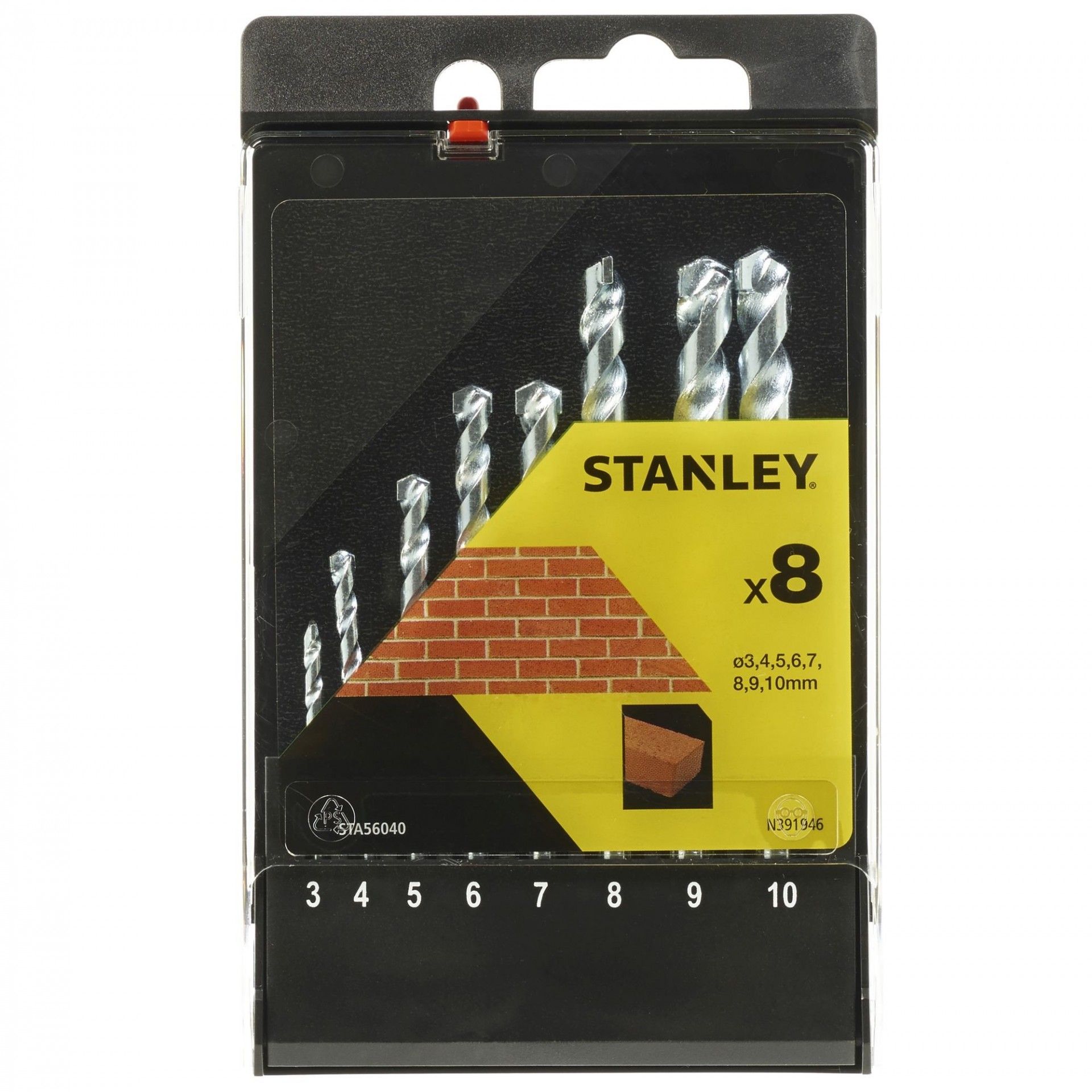 Cassete com 8 brocas para pedra refª STA56040-QZ STANLEY