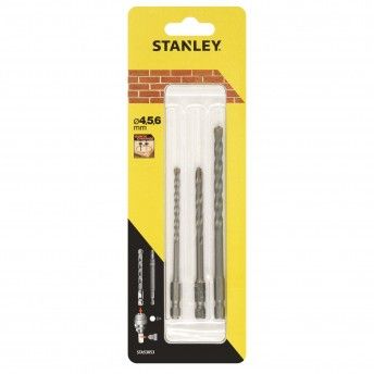 3 brocas para pedra 4 , 5 e 6 mm Eixo hexagonal ref STA53053-XJ STANLEY