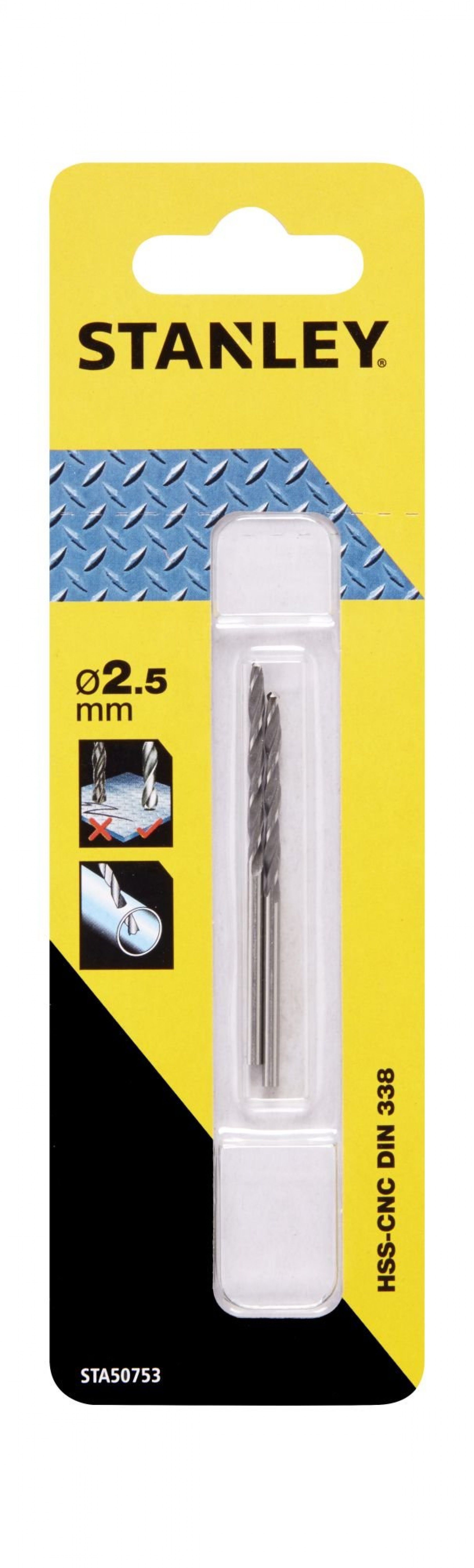 2 Brocas HSS-CNC para metal ø 2.5 mm refª STA50753-QZ STANLEY