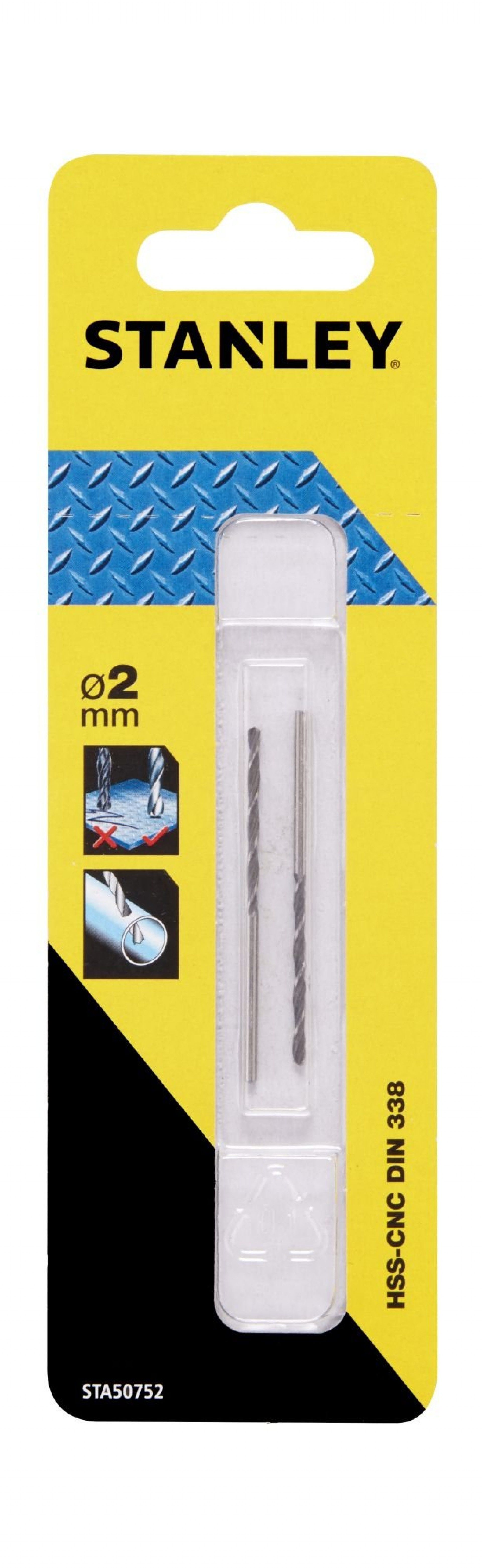 2 Brocas HSS-CNC para metal ø 2mm refª STA50752-QZ STANLEY
