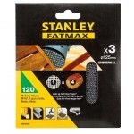 3 folhas de lixa de malha 125mm para multilijadora, com velcro.Gro 120 ref STA39257-XJ STANLEY