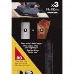 3 folhas de lixa de malha 1/3 (93x230mm) n�o velcro.Gr�o 80 ref� STA39052-XJ STANLEY
