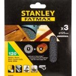 3 folhas de lixa de malha 125mm para multilijadora, com velcro.Gr�o 120 ref� STA39257-XJ STANLEY