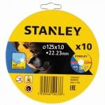 10 discos de corte INOX 125x1.0x22.23mm ref STA38257-XJ STANLEY