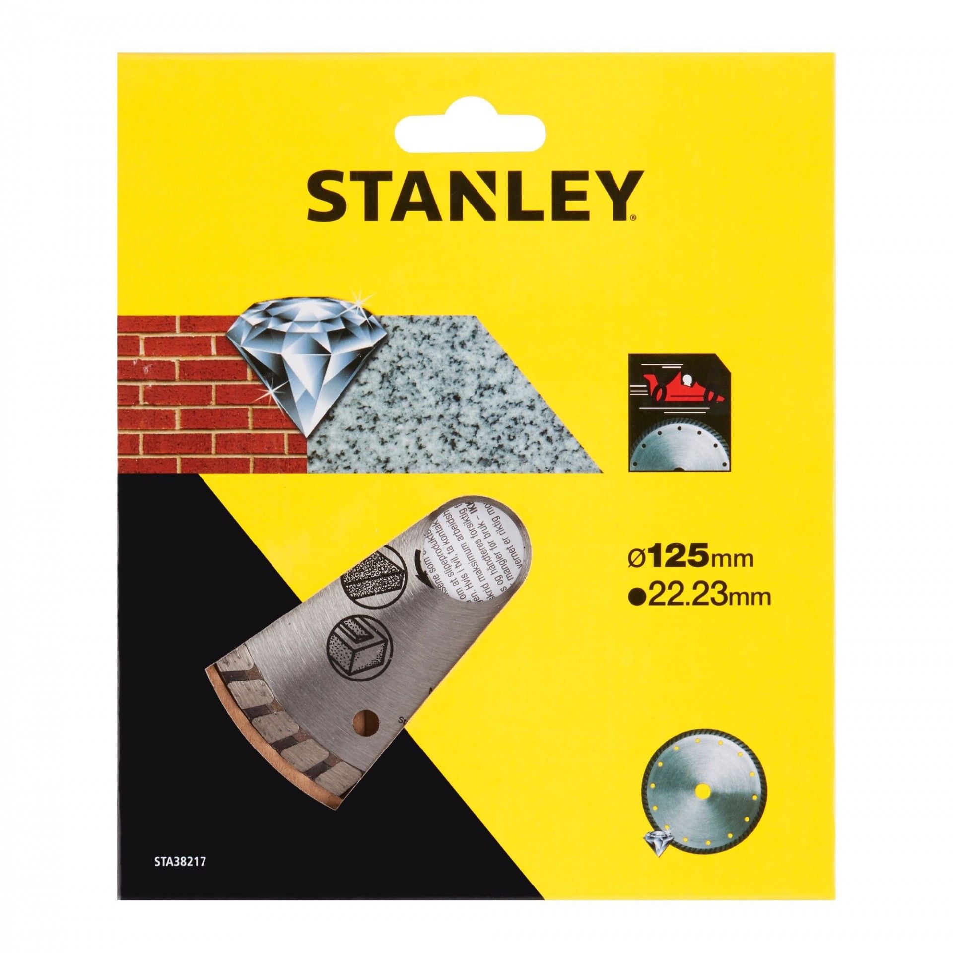 Disco diamantado contínuo 125mm.Corte de granito e tijolo refª STA38217-XJ STANLEY