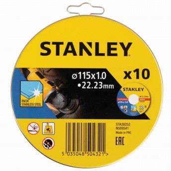 10 discos de corte INOX 115x1.0x22.23mm ref STA38252-XJ STANLEY